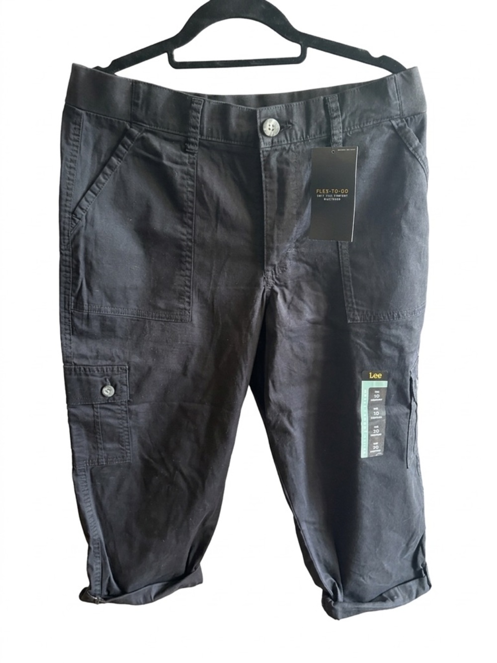 Lee Black Flex-To-Go Cargo Capris with Utility Pockets